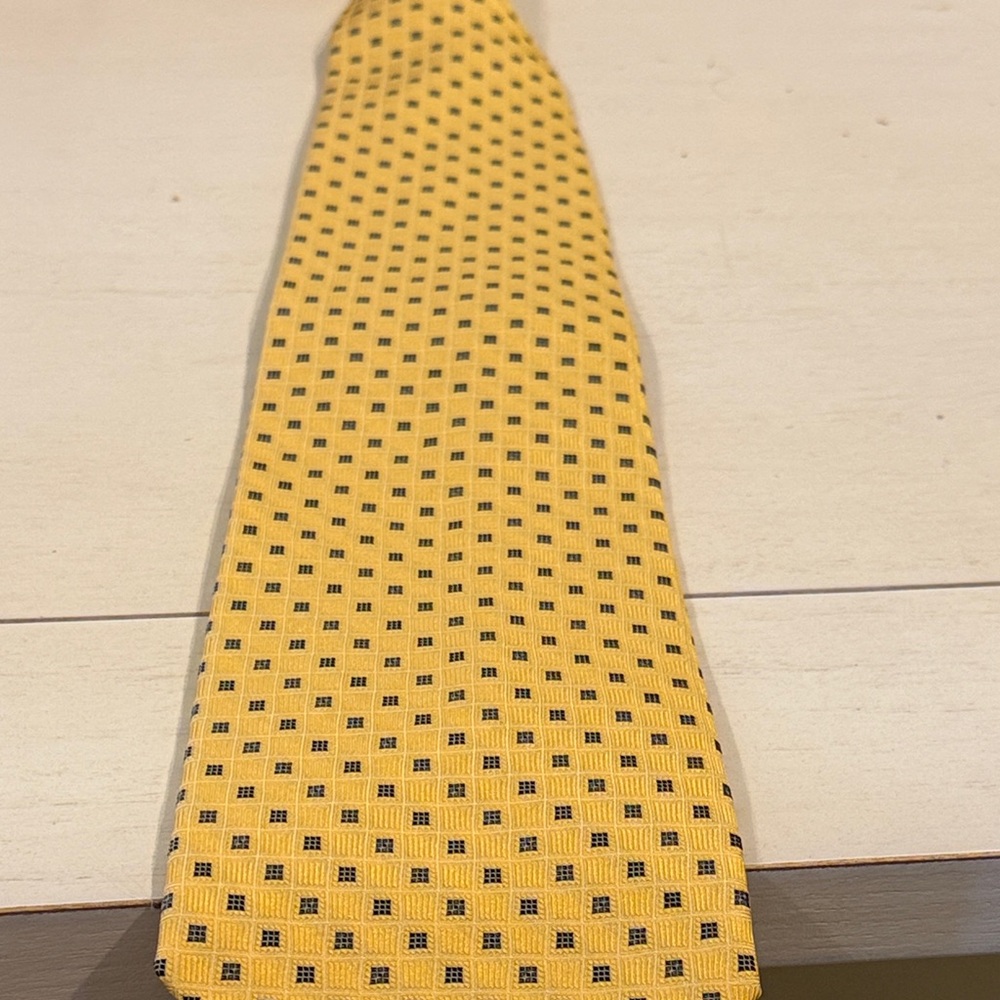 PRONTO UOMO SILK Yellow and Black Patterned Tie